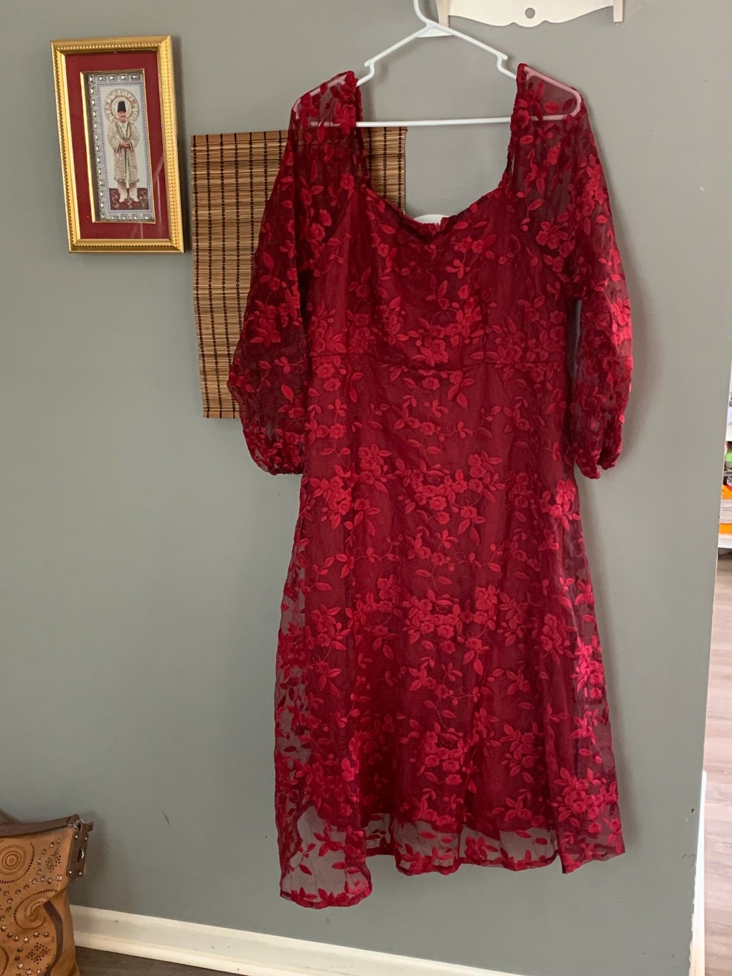 LADIES FORMAL MIDI DRESS WITH A SEXY DEEP SQUARE NECK AND BACK