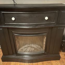 Electric Fireplace With Storage 