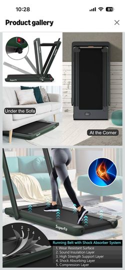 Goplus 2 in 1 folding treadmill