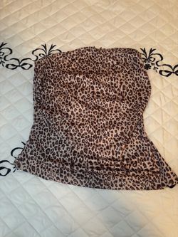 Leopard Print Strapless Tube Top