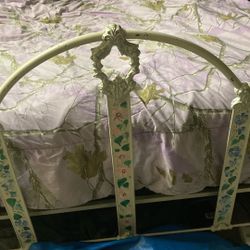 Antique Cast Iron Floral Bed Frame