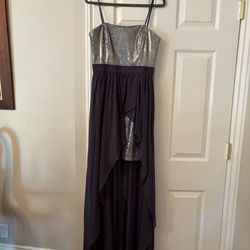 Aqua Hi-Lo Sequin & Chiffon Dress - Size 6