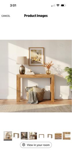 Solid Wood Console Table Natural Finish