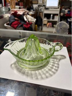 Vintage Vaseline Glass Juicer