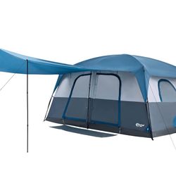 Person Family Camping Tent with Porch, Big Family Camping Tent with Tall Height, Good Ventilation, Water Resitant Large Tent for Outdoor Camping, Back