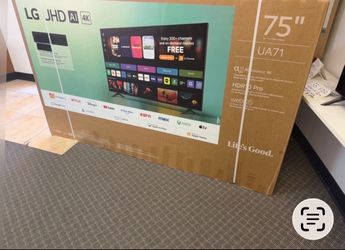 75 TV LG 4K Smart, HGTV, $55 down in Financing free delivery six month warranty
