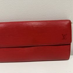 Louis Vuitton Red Epi Long Wallet