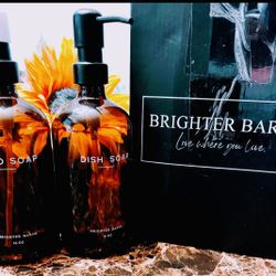 Amber Glass Hand and Dish Soap Dispenser Set Brighter Barns