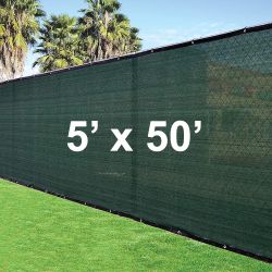 $40 (New) Outdoor 5x50 ft privacy fence, mesh shade cover for garden wall yard backyard