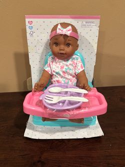 14-Inch Baby Doll with High Chair and Accessories
