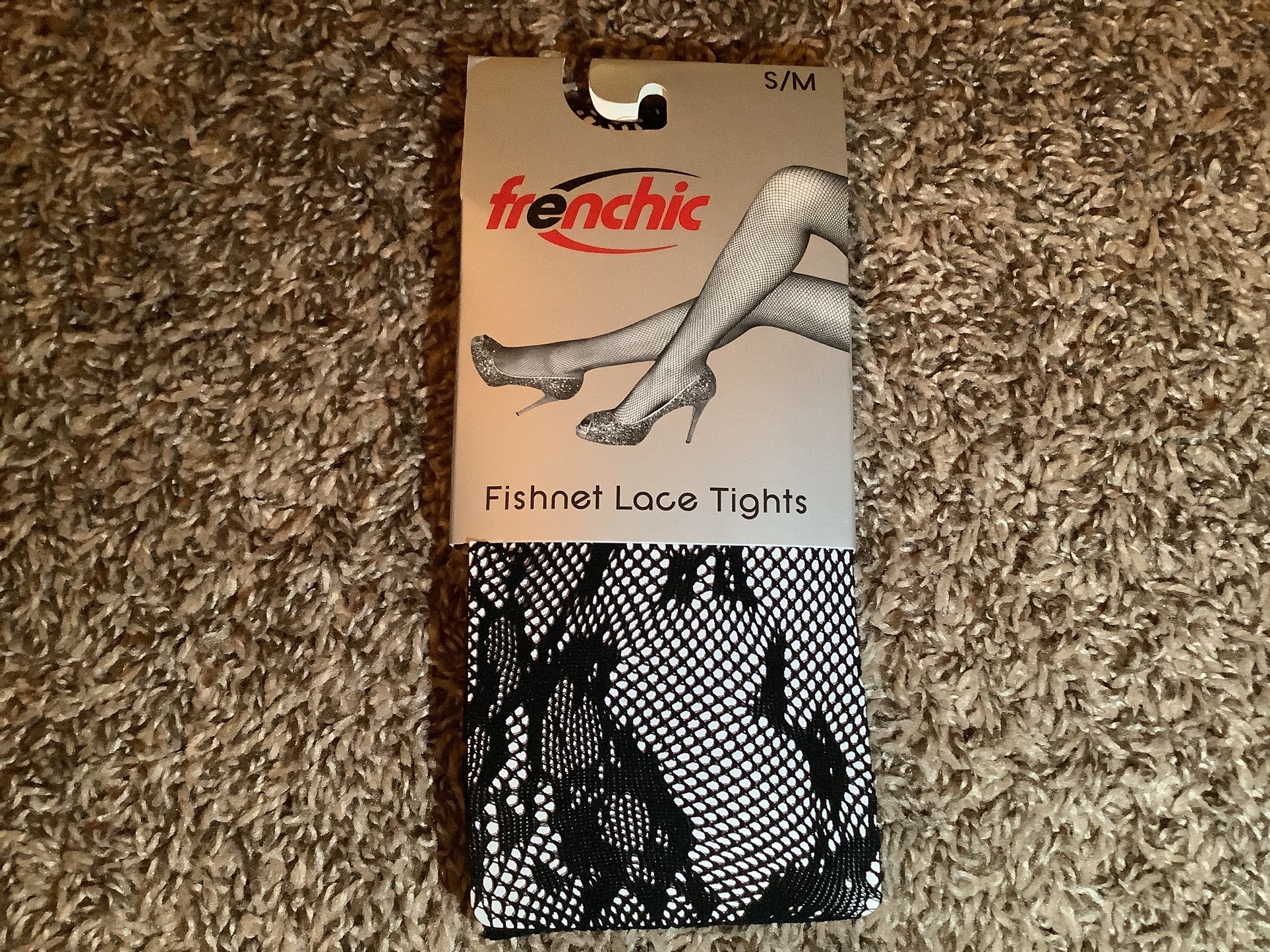 Frenchic fishnet lace tights, fashion, color black, size: S/M