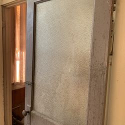 Antique Vintage Frosted Glass Door