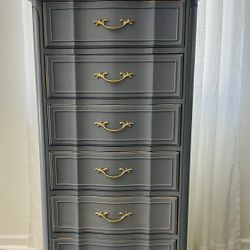 Atlantic Storm Blue French Provincial Lingerie Chest 