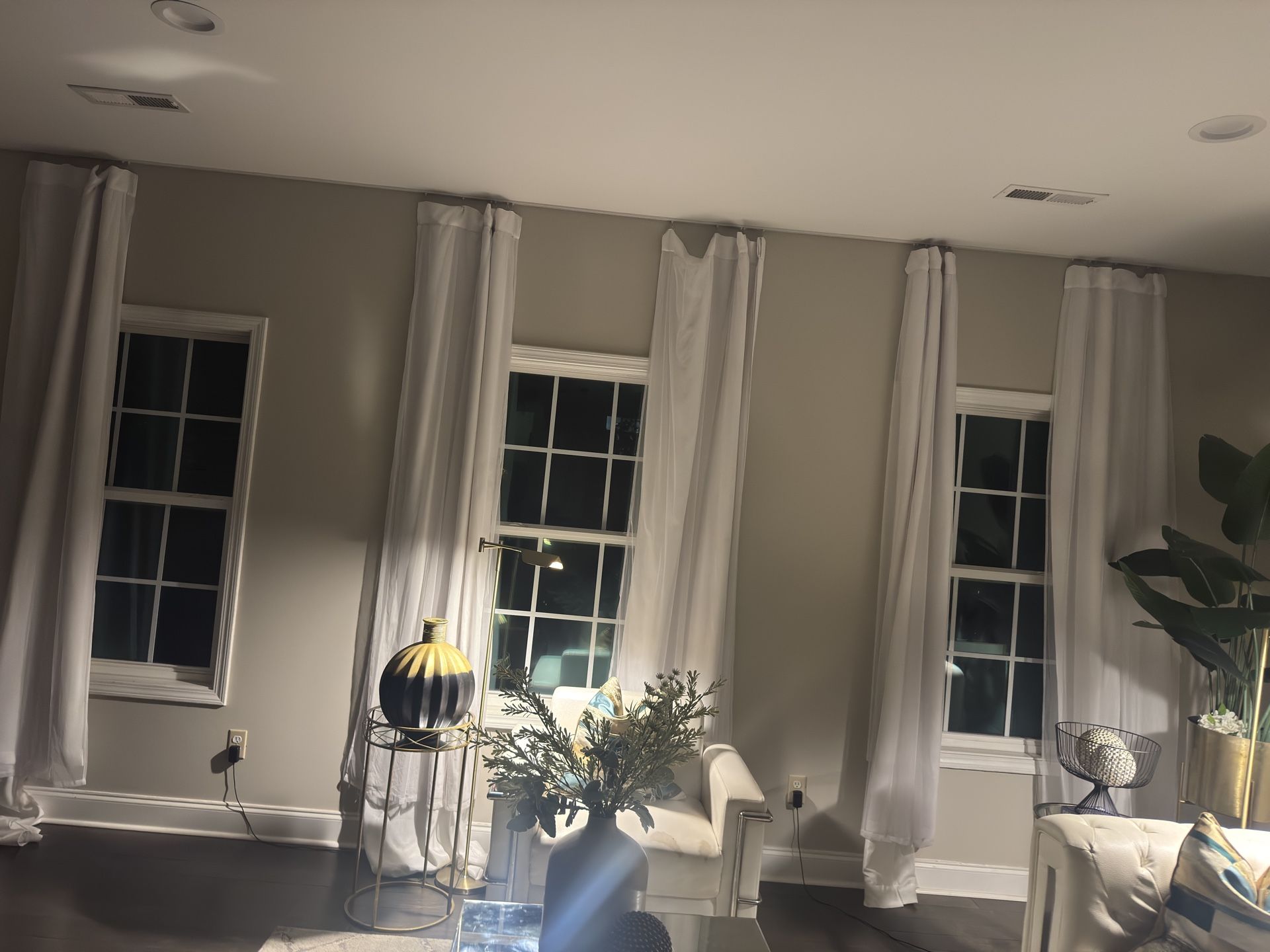 6 Set Of White Curtains