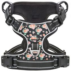Timos Dog Harness, 3 Snap Buckles No-Pull Soft Padded Dog Vest with 2 Metal Leash Clips,Adjustable Reflective No Choke Pet Harness with Easy Control H