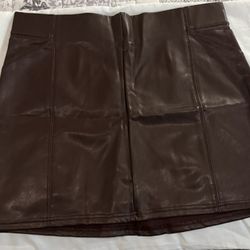 Bbj Los Angeles : Brown Leather Skirt 