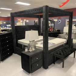 Canopy Style Queen Size Bed Frame/King Size Bed Frame 🖼️ Matching Bedroom Furniture Set Available 