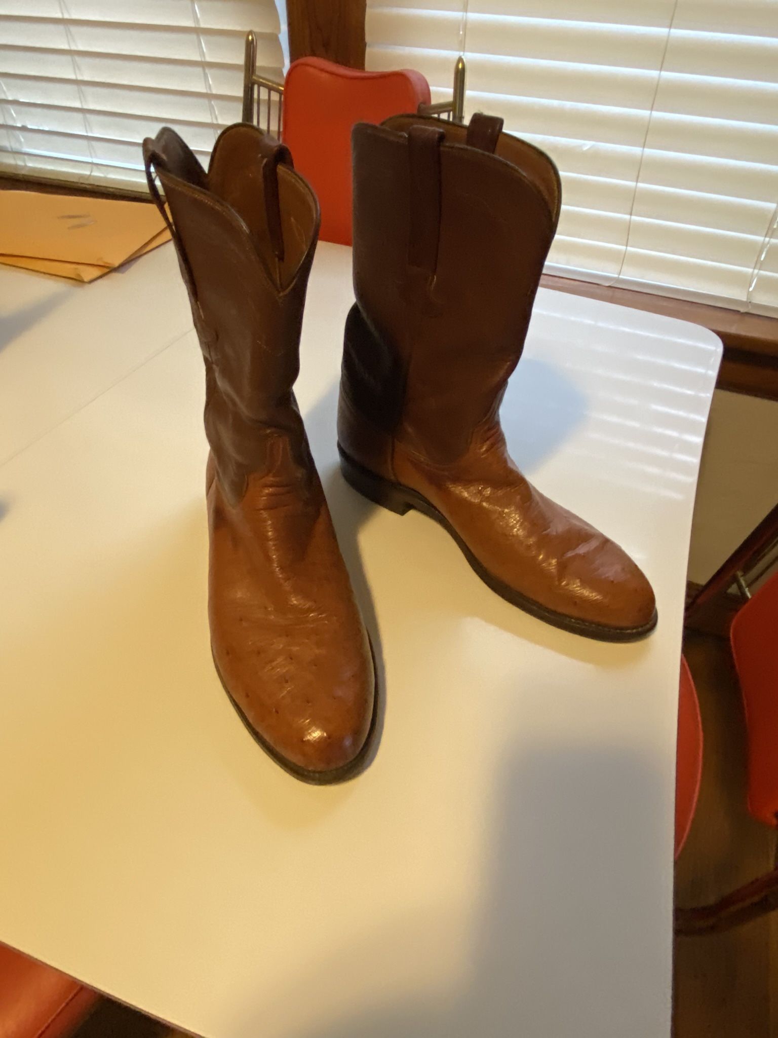 Lucchese Ostrich Cowboy Boots 10.5