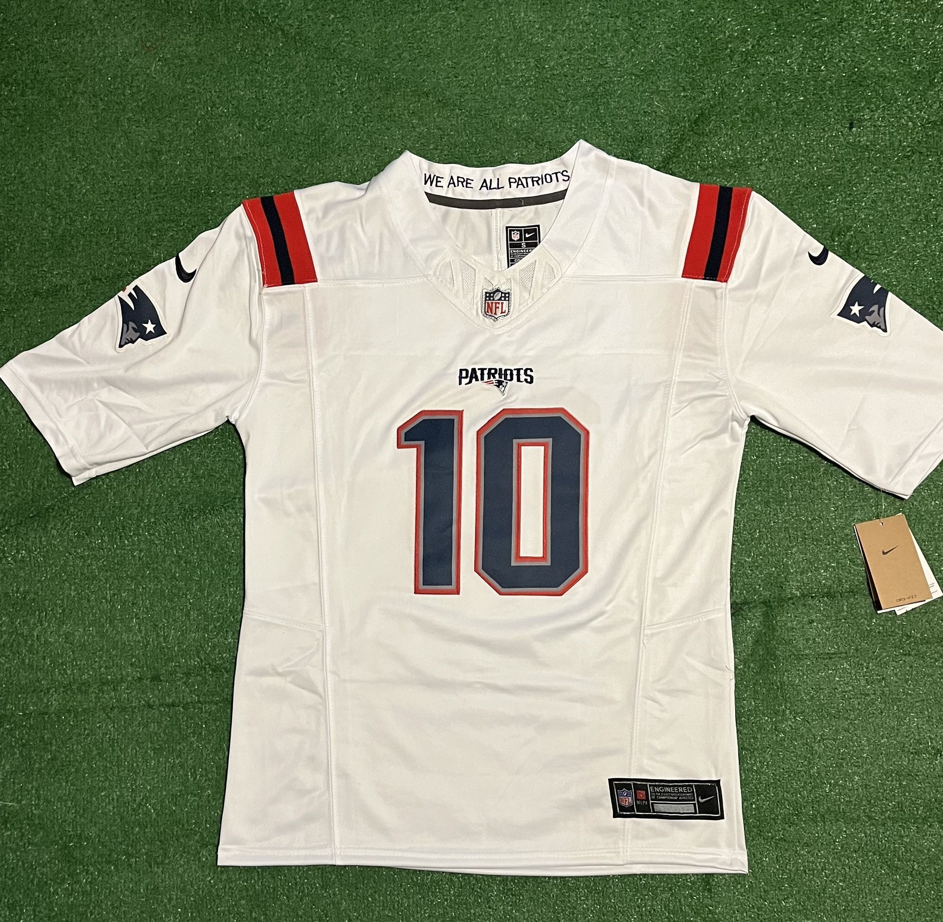 New England Patriots Drake Maye White Jersey
