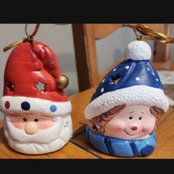 2 Xmas Candle Holders 