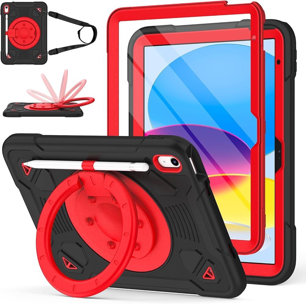 Brand New    for iPad A16 Case 11th Generation 11 inch 2025 /iPad 10th Generation Case 10.9 inch 2022, with 360° Rotating Stand & Screen Protector & S