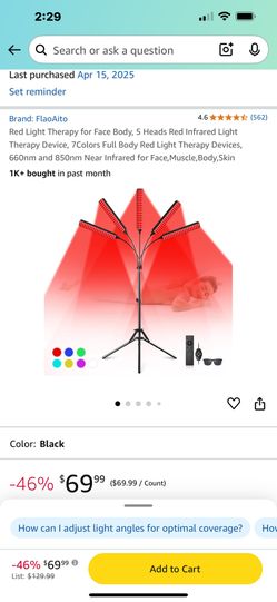 Red Light Therapy Lamp