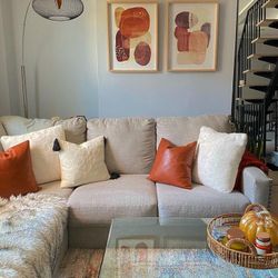 Color_Beiges Material_Fabric / Hallenberg Fog Sectional / couch /Living room set