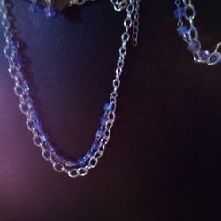 Blue Topaz Necklace Earrings And Bracelet