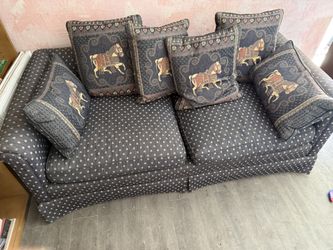 Navy Blue Horse Couch