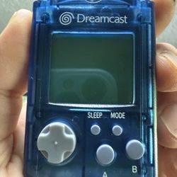 Sega Dreamcast Clear Blue VMU Memory Card Tested Working