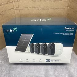 Arlo Essential Spotlight Camera + Solar Panel (4 Cameras + 1 Solar Panel)