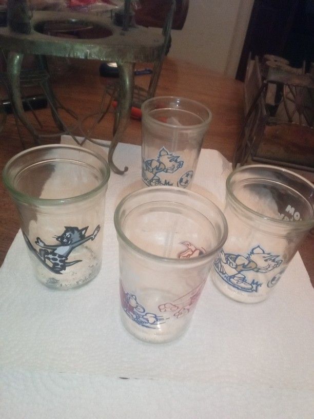 Four Tom And Jerry Jelly Jars $5 Each