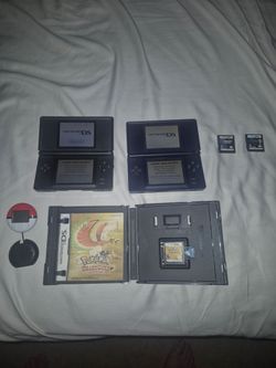 All authentic pokemon heartgold ds game with pokewalker and 2 ds lites & etc