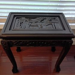Ebonized Vintage Oriental Side Table