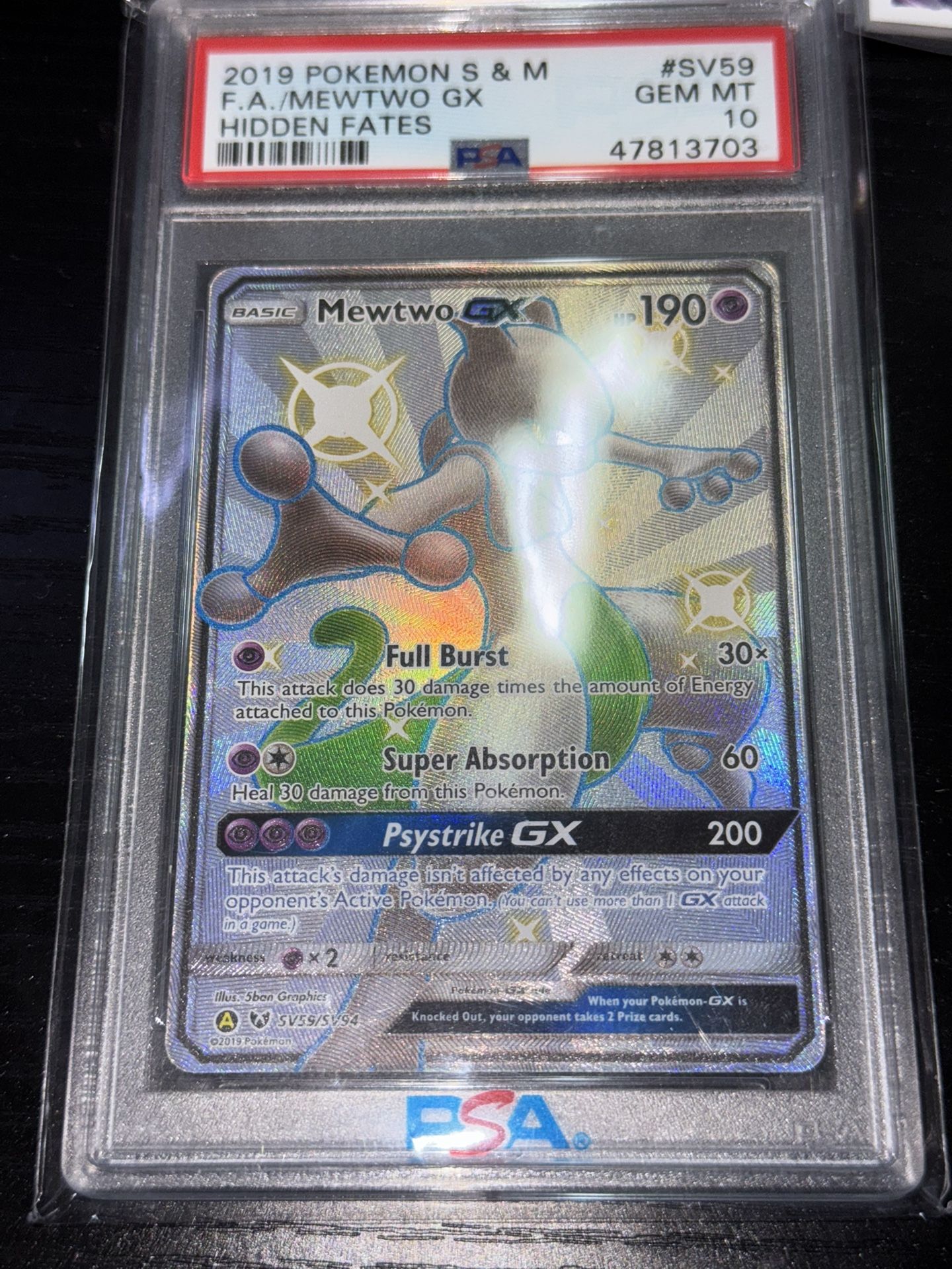 Mewtwo GX SV59 Psa 10