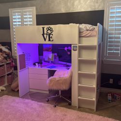 IKEA Twin Bed With Desk 