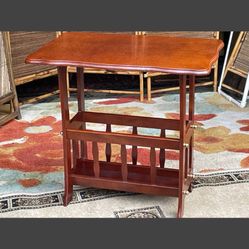 Mahogany vintage Table Magazine Storage - 23W x 15D x 23H 