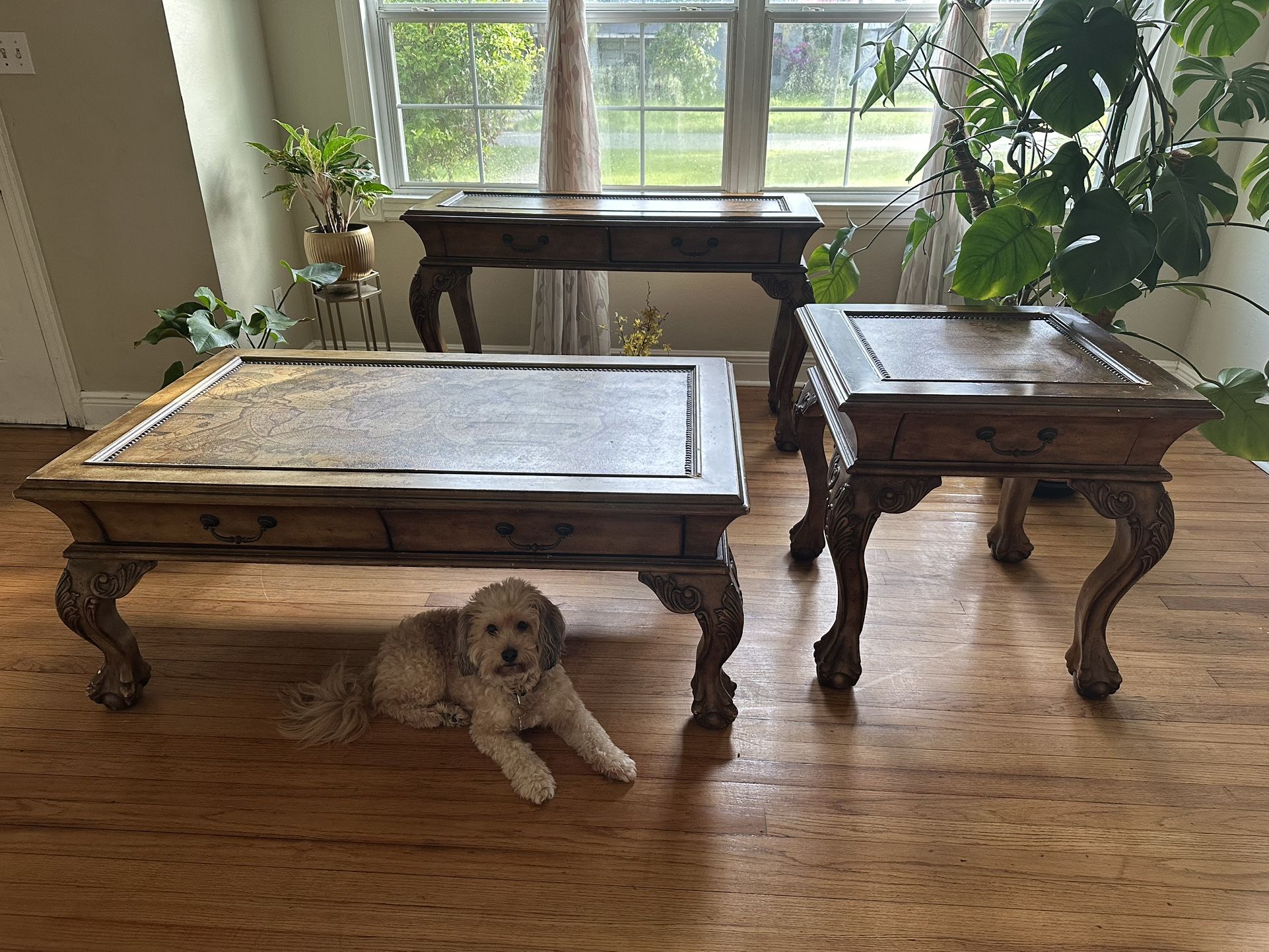 3 Piece Wooden Table Set
