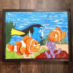 Finding Nemo Hand Painted On Canvas Solid Wood Frame