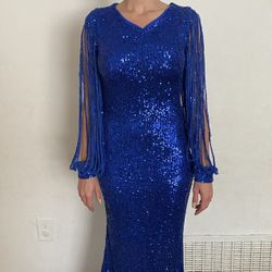 Brand New Woman’s Formal Sequin Blue Formal Dress - Small