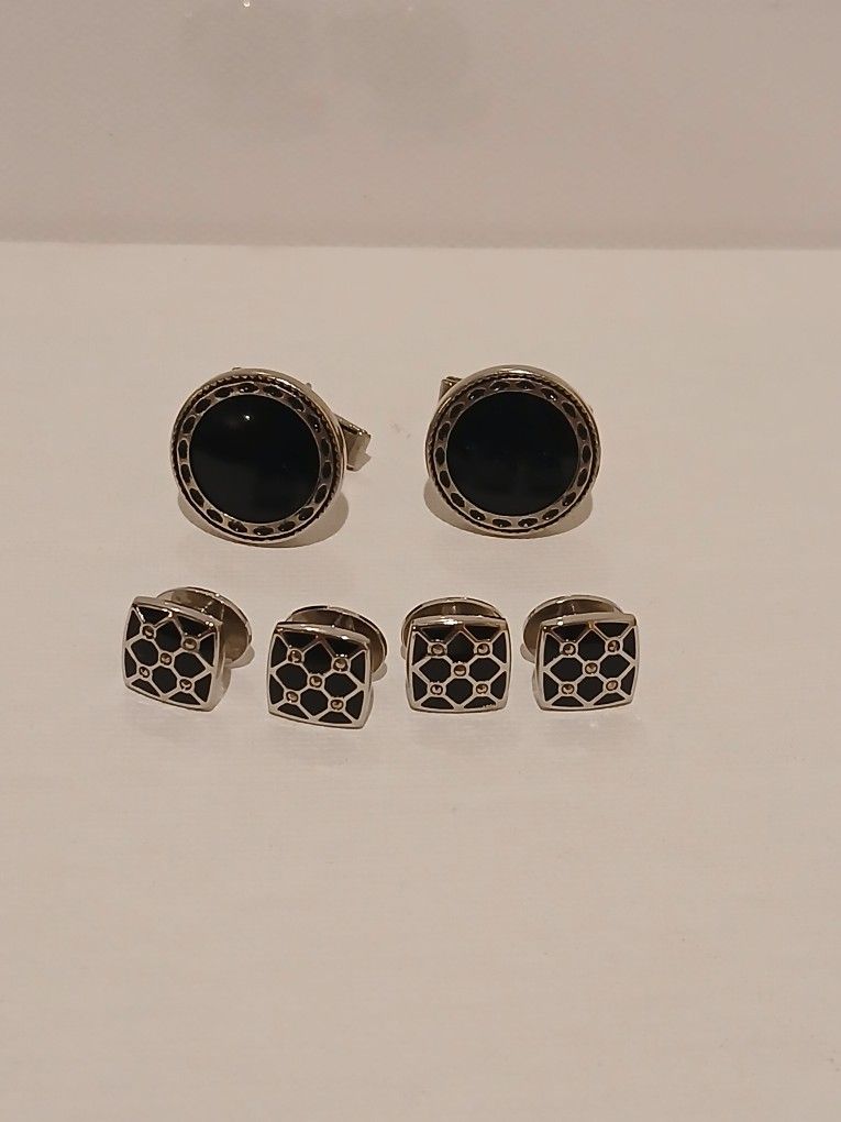 Silver And Onyx Cufflinks