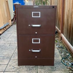 Heavy-Duty 2-Drawer Metal Filing Cabinet – Locking, Hanging Files Included
