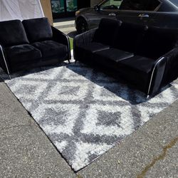 Sofa & Love Seat $479 Black Velvet