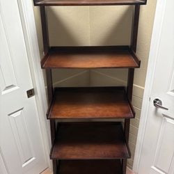 leaning wood wall shelves