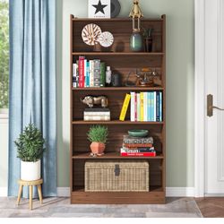 All New MDF 6 Shelf Bookcase (35.41”Wx72.04”Hx11.81”D)