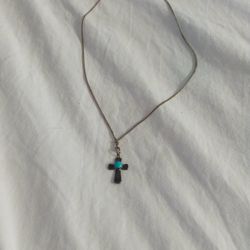 Sterling Silver Necklace With Turquoise Stone