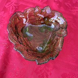 Glass Loganberry Pattern Dish