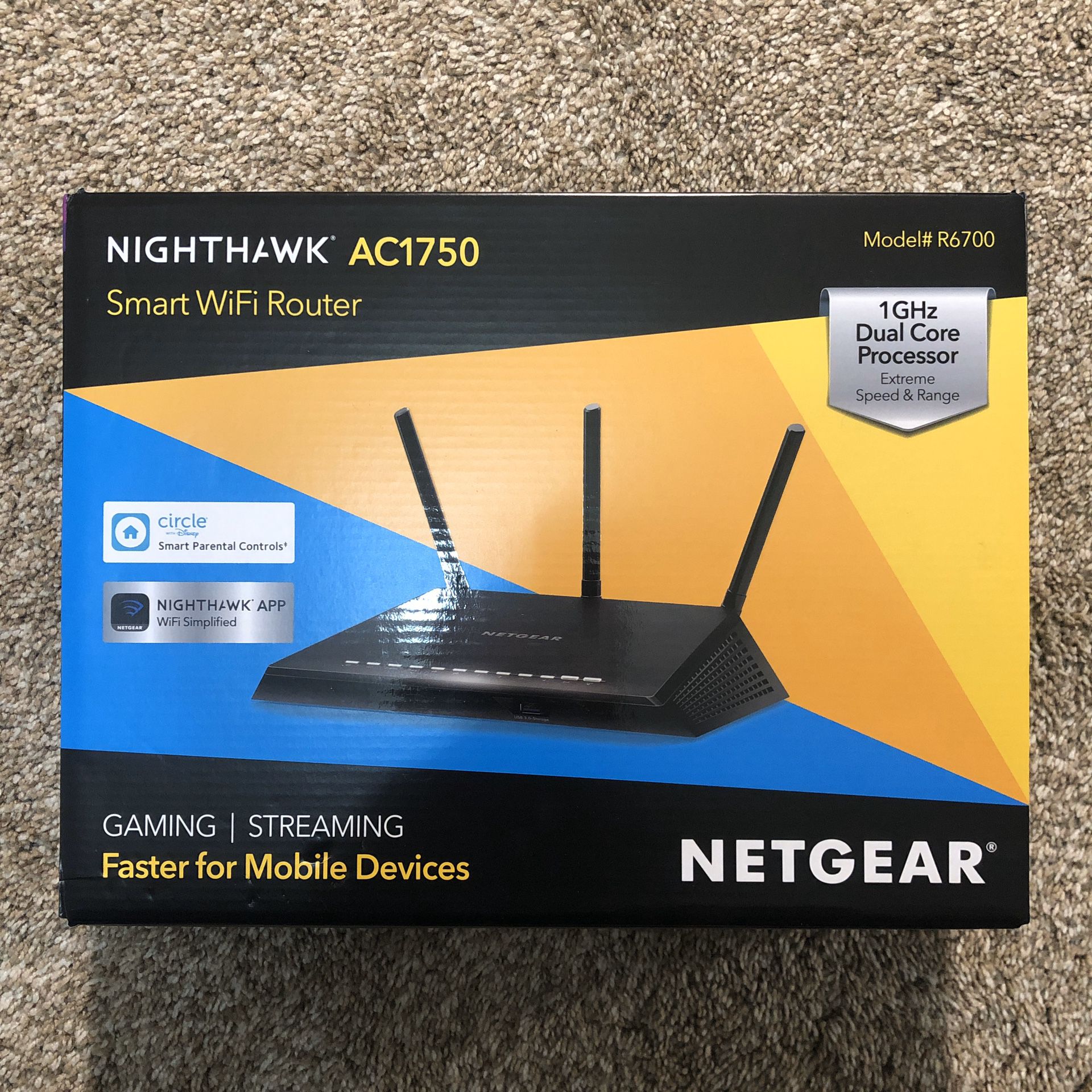 NETGEAR Nighthawk Smart WiFi Router - AC1750 Wireless Speed
