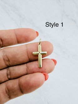 10K Gold Crucifix Cross Pendant – Religious Jewelry  	•	Color: Yellow gold 	•	Length: .8 inches 	•	Style: Cross pendant tube polished  	•	Fit: Men or