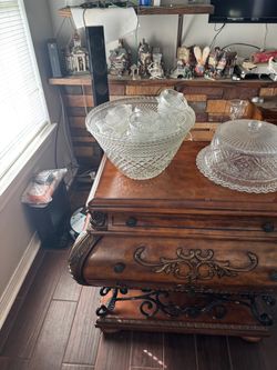 Punch bowl and cake plate